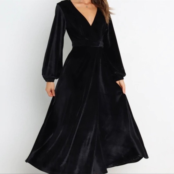 Petal + Pup Long Sleeve Marion Velvet Wrap Dress NWT - Picture 3 of 14